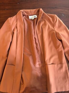 Forever 21 Women's Burnt Orange Open-Front Blazer